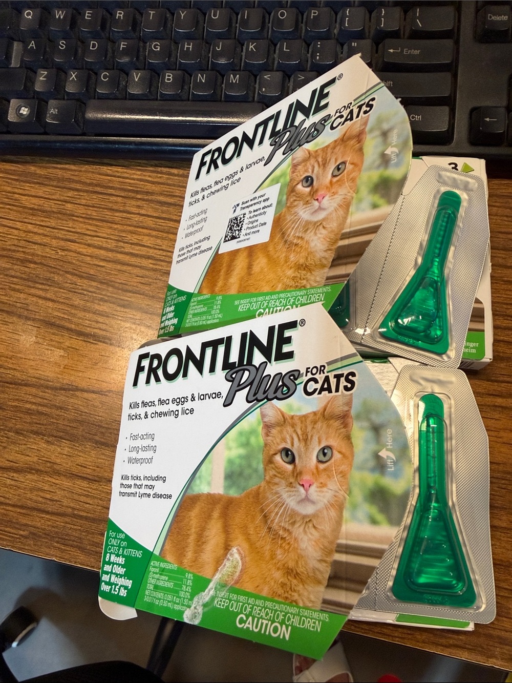 Frontline Plus For Cats.  8 weeks and Older.  Weighing Over 1.5lbs New
